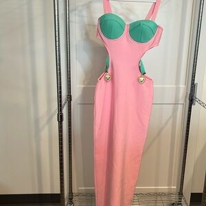 Pink Dress with side cut outs